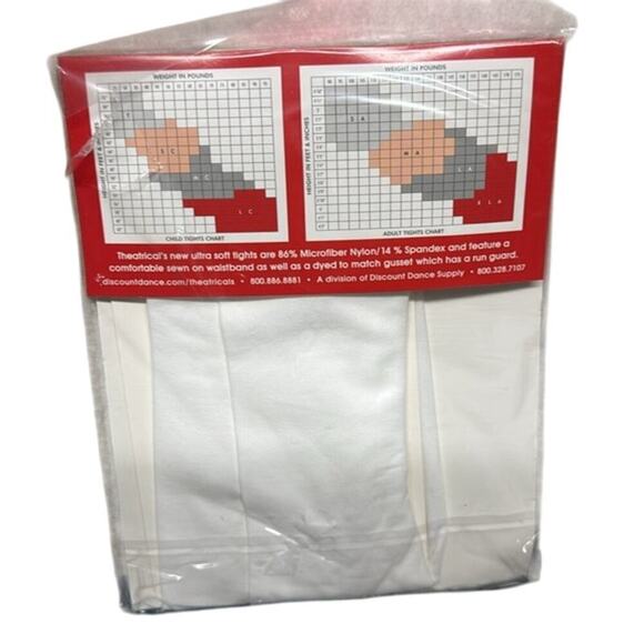 New Theatricals Classwear Microfiber Convertible White Tights Style T5500 Size M - Picture 2 of 4